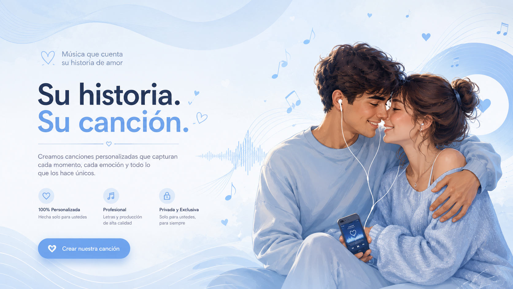 Pareja recibiendo su canción personalizada